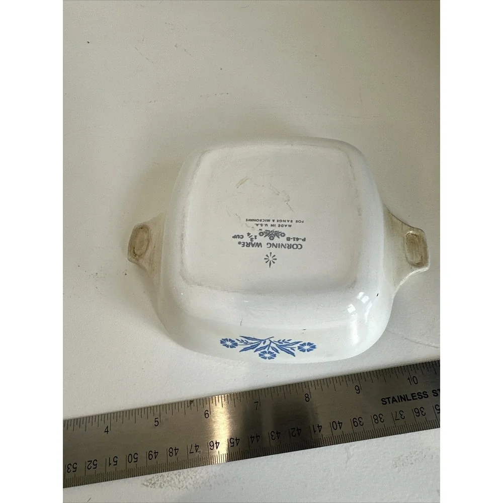 Vtg Corning Ware P-41 Mini Casserole Dish Petite Pan Blue Cornflower USA
